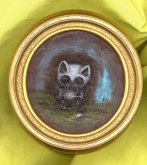 Grandpa cat OOAK painting acrylics