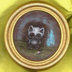 Grandpa cat OOAK painting acrylics